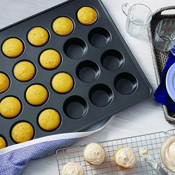 Mini Cupcake Tray Nonstick 24 piece / Mini Muffin Cupcake Tray | Daraz.lk