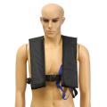 Adult Manuel Inflatable PFD Life Jacket Vest Survival Sailing Boating Floatation - black. 