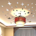 50pcs/lot Star Shape 3D Acrylic Wall Stickers Living Room Bed Room Ceiling Mirror Wall Sticker Home Decoration. 