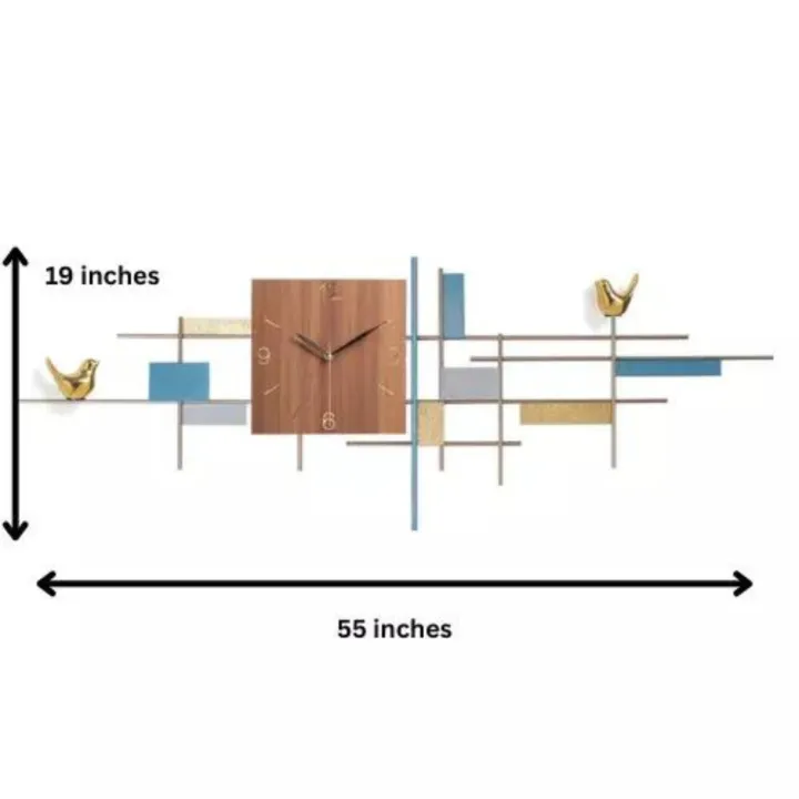 Modern%20Wall%20Clock%20/%20Metal%20&%20Wood%20Wall%20Art%20Clock%20/%20wall%20D%C3%A9cor%20CL104%20-%20Image%202