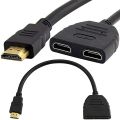 HDMI Splitter Adapter Cable HDMI Splitter 1 in 2 Out HDMI Male to Dual HDMI Female. 
