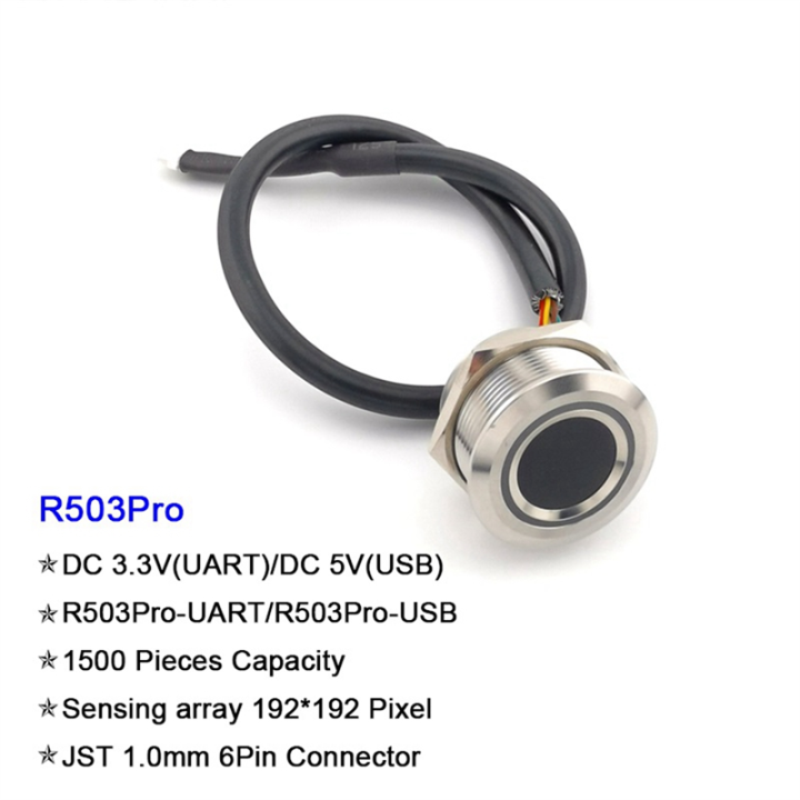 Sensor R503 No Watermark R503Pro 1500 Capacity Round RGB LED Control DC3.3V Capacitive ...