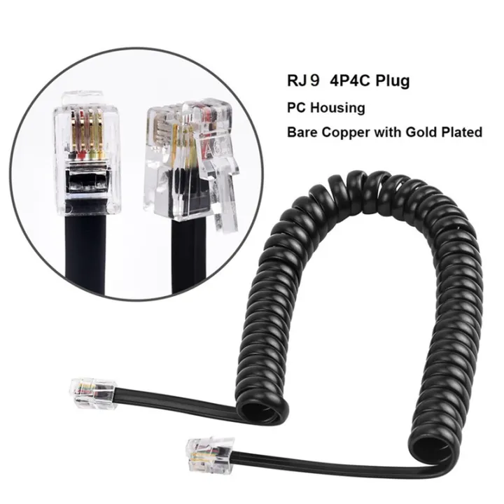 Phone Cord Uncoiled Coiled Telephone Handset Cord Line Cable Rj9 4p4c ...