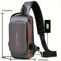 Best Men's Multifunction Anti-theft USB Shoulder Bag Man Crossbody Cross body Travel Sling Chest Bags Pack Messenger Pack For Male. 