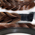 Women Anti-Slip Headband Twist Braid Fishbone Braid Wig Hair Hoop Retro Elegant Wig Braided Hair Accessories. 