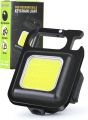 Mini LED COB Flashlight, 800 Lumens COB 4 Modes Flashlights Rechargeable Mini LED Keychain Flashlight with Bottle Opener, Magnet Design, Hook, Waterproof Pocket Light for Daily Use [Energy Class A+++]. 