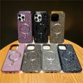 HOCE Bling Glitter Magnetic Cases For iPhone 15 14 13 12 11 Pro Max 14 15 Plus Magsafe Case Luxury Plating Soft Bumper Hard Back Phone Cover. 