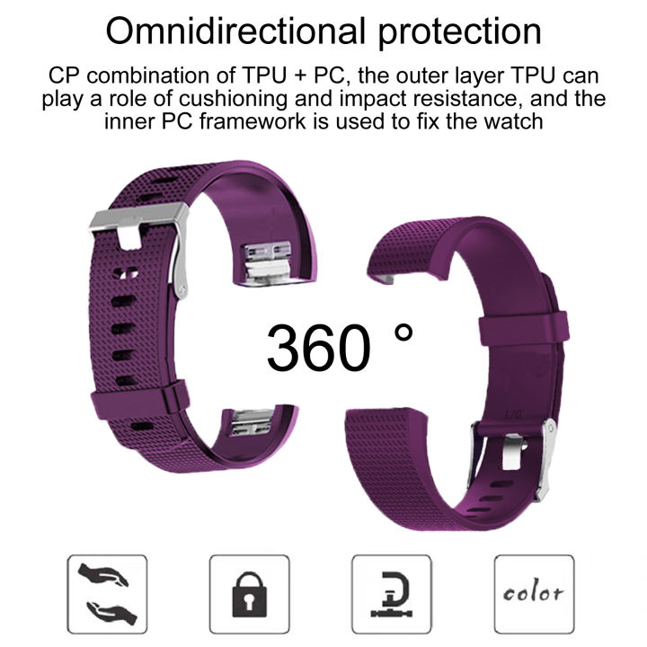 Watch%20Band%20Checkered%20Pattern%20Smartwatch%20Bracelet%20Soft%20Silicone%20Strap%20Replacement%20for%20Fitbit%20Charge%202%20-%20Image%205