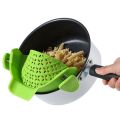 【Hot】 Universal Silicone Clip-On Pan Pot Strainer Anti-Spill Pasta Pot Strainer Food Grade Rice Fruit Colander Strainer Kitchen Items. 