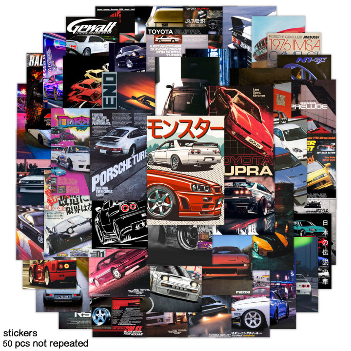 50Pcs JDM Graffiti Water Bottle Laptop Phone Luggage Case Skateboard ...