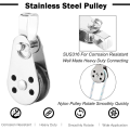 SUS316 Lifting Load Pulley Block Wheels Single Pulley 2PCS. 