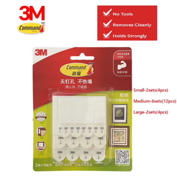 ShopSphere Real 3M Command &Frame Hanging Strips Command strips Damage-Free hooks& hanger 20pcs Value Pack