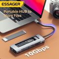 Essager 8-in-1 10G USB PD 100W Multifunctional Hub Computer Interface Extension With Disk Storage Function SD/TF Card USB Type-c to 4K HDMI-Compatible Laptop Dock Station For Macbook Pro Air M1 M2 Solid State Drive Expansion. 