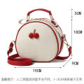 Small Bag Women's All-Match New Fashion Portable Shoulder Bag Lychee Pattern Cherry Children's Bags Shoulder Messenger Bag Student. 