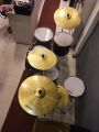 Brand New Maxtone 6 pieces Accoustic Full Drum Set with 3 Cymbal, Hihat - Black Drum kit cymbal. 