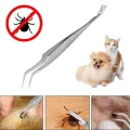 Manual Tweezers 2 In Tick Tweezers Stainless Steel Dog Louse Clip Durable Quick Tick Remover Tweezers Cat. 