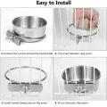 Pet Stainless Steel Food Water Bowl Bird Feeder Crate Cage AU 10/12/14cm Parrot. 