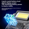 Flashlight Portable Mini LED Flashlight USB Rechargeable Battery Display Magnetic Working Light Fishing Torch. 