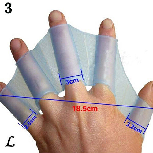 Honrane(Ready Stock) Swimming Finger Webbed Gloves Silicone Flippers Fins Paddle Frog Hand Accessory