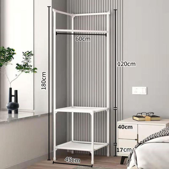 Corner Coat Stand Multifunction Garment Rack Floor-Standing Hanging ...