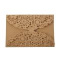 20 Pcs Delicate Carved Wedding Party Invitation Card Envelope Invitations for Wedding, White & Golden Beige. 