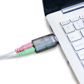 3D External USB Sound Card Audio Adapter Mic Speaker Audio Interface For Laptop PC. 