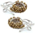 Gold color Indian kathak dance foot accessories gejji, ghungroo paada salan for dancer women. 