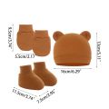 1 Set Soft Cotton Baby Hat+Gloves+Socks Newborn Hand Guard Mittens 0-6M Boys Girls Ear Protection Beanie Cap Bonnet Baby Stuff. 