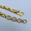 BOOM Gold plated stylish rich look 4 mm Singapore design bracelet with crosscut for girl and women.. 