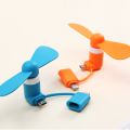 Portable Mini 2 In 1 Mobile Phone Fan, Micro USB Adapter Type IOS Smartphone For Iphone Android Micro Hanldheld Cooling Fan 3in1. 