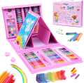 208 Pieces Colored Pencils Kit Brush Set Drawing Tools Painting Crayon Markers for Kids Kindergarten Supplies Set Children Painting Set Non-allergic Even Tetxure Eco-friendly Kids Mega Coloring Set for Kids. 