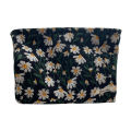 Daisy Flower Toiletry Case Embroidery Travel Organizer Canvas Stationery Organizer Zipper Portable for Women Girl for Travel. 