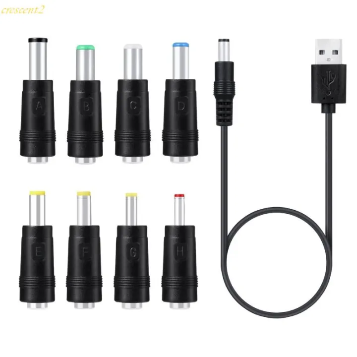 Crescent2 Universal 5V Power Cable Cord Charging Cable Tips for Router Moon Lamp LED Light
