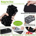 LKPCIGCXM 3 Pack Silicone Small Ice-Cube Trays with Removable Lid, Easy-Release & Flexible Hexagonal 37-Ice-Cube Molds. 