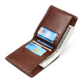 Bostanten PU Leather Tri-Fold Zipper Coin Wallet For Men. 