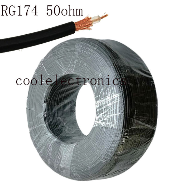50 ohm RF coaxial with 100m 0m 50m 20m 35m 10mRG174 RG-174 cable Wire spool connector cable
