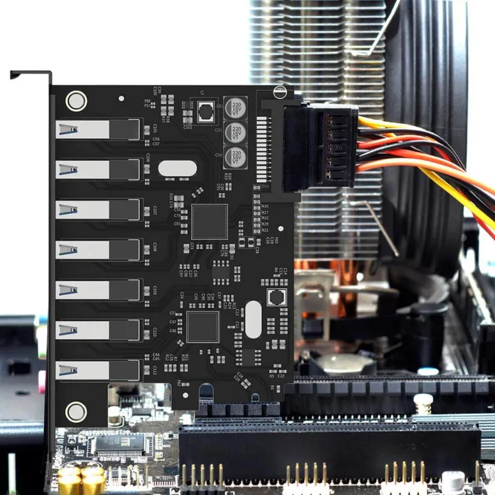 ORICO%20SuperSpeed%207%20Port%20USB%203.0%20PCI-E%20Express%20Card%20with%20a%2015pin%20SATA%20Power%20Connector%20PCIE%20Adapt%20-%20Image%206