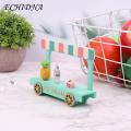Dollhouse Ice Cream Cart Mini Ice Cream Van Wooden Toy Role Play Dollhouse Trolley Cart for Boys Girls Pretend Play 3 Dollhouse Accessories. 