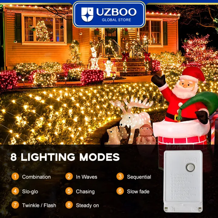 UZBOO%20220V%20String%20Lights%C2%A0Outdoor%20Christmas%20Net%20Lights%20LED%20Mesh%20String%20Light%20Connectable%20Light%20for%20Garden%20Tree%20Bushes%20For%20Holiday%20Wedding%20Party%20Decorations%20Bedroom%20Indoor%20Outdoor%20Decor%20-%20Image%203