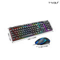 T-Wolf Tf200 Mechanical Feel RGB Gaming keyboard and Mouse Combo - High Quality Backlight LED Gaming Keyboard. 