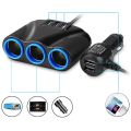 12V/24V 3 Way Auto Sockets Car Cigarette Lighter Adapter Lighter Splitter Lighter 5V 3.1A Output Power With 5 USB Charger. 