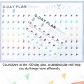 100 Days Countdown Annual Plan Calendar Learning Schedule Periodic Planner Table For Kids Study Planning. 