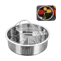 2X Separator Set Stainless Steel Steamer Basket Rack Accessories Fast Steaming Grid Basket Divider for Cooking. 