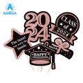 GOIKEA Graduation Table Decorations Class of 2024 Glitter Graduation Centerpiece Sticks Set Perfect Table Decor for Graduation Party Bamboo Skewer Cake Toppers. 