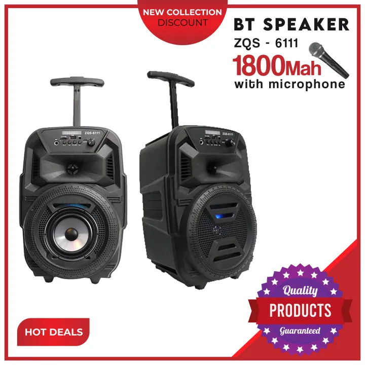 Portable%20Wireless%20Karaoke%20Speaker%20with%20Mic%20/%20FM%20/%20Bluetooth%20ZQS-6111%206.5%20inch%20-%20Image%202