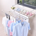 Stainless Steel Balcony Clothes Rack Window Window Shoe Rack Anti-Theft Window Sill Artifact Hanging Rod Hanger Collapsible Drying. 