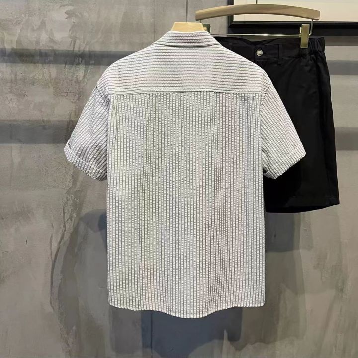 2024%20Summer%20New%20Handsome%20Square%20Collar%20Shirt%20Short%20Sleeve%20High%20Sense%20Simple%20Trendy%20Casual%20All-Matching%20Shirt%20Men's%20Clothing%20-%20Image%206