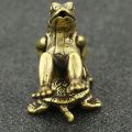 Mini Statue Frog Turtle Figurine Brass Miniature Solid Sculpture Desk Decor Animal Table Pendant Decoration Animal Ornaments. 