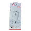 oms om-425 25w PD3.0 QC4+ Fast Charger Adapter type-c and USB-A Port. 