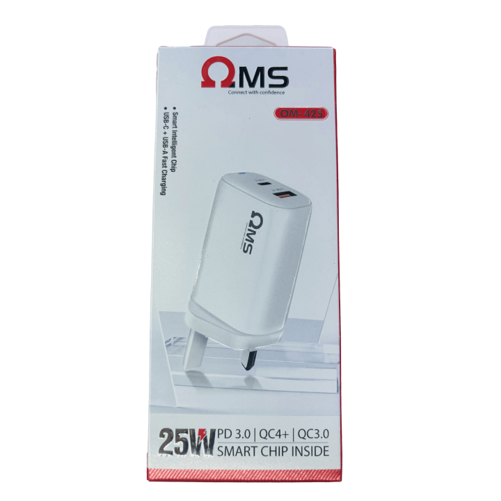 oms%20om-425%2025w%20PD3.0%20QC4+%20Fast%20Charger%20Adapter%20type-c%20and%20USB-A%20Port%20-%20Image%202